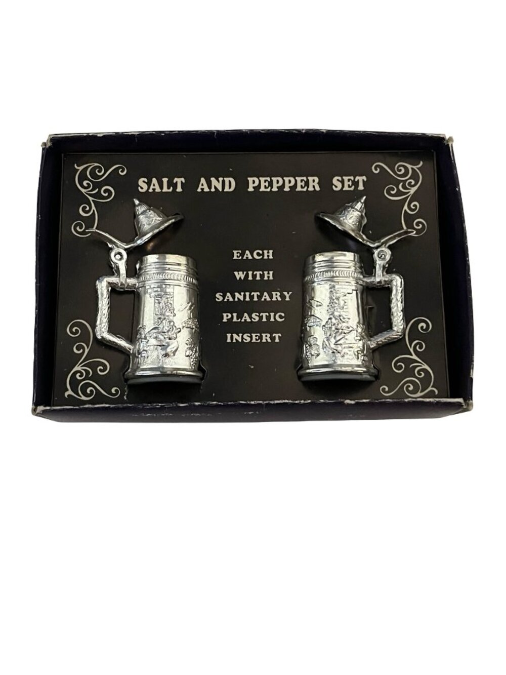 Vintage Kansas Souvenir Salt and Pepper Set Beer Stein Shape Japan Boxed